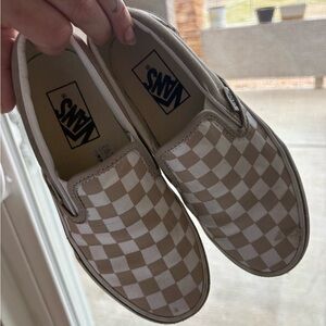 Vans Classic Slip-On Checkerboard in mushroom